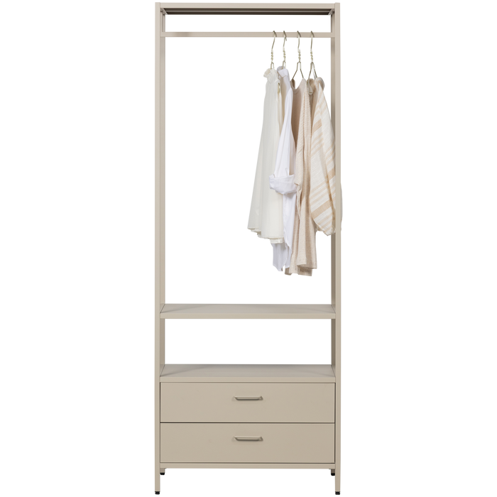 WOOOD Ferris Open Kledingkast 100 cm - Metaal - Zand - 185x70x54