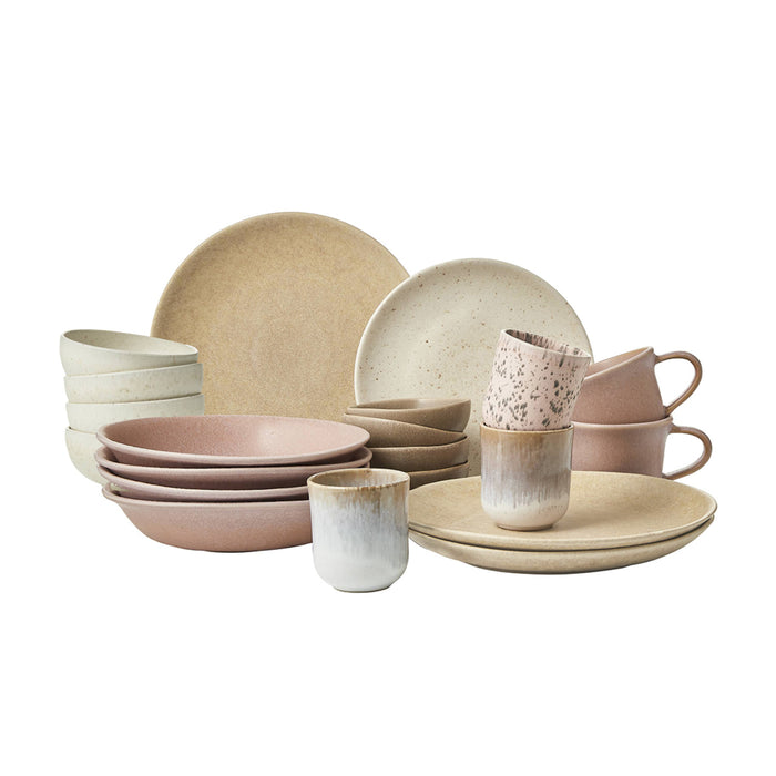 by fonQ Mixed Ceramics Dinerborden 4st. - Ø 26,5 cm - Zand