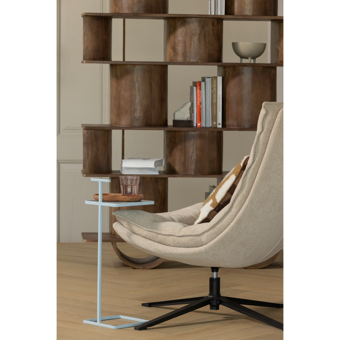 WOOOD Kube Draaifauteuil Met Hocker - Chenille stof - Naturel