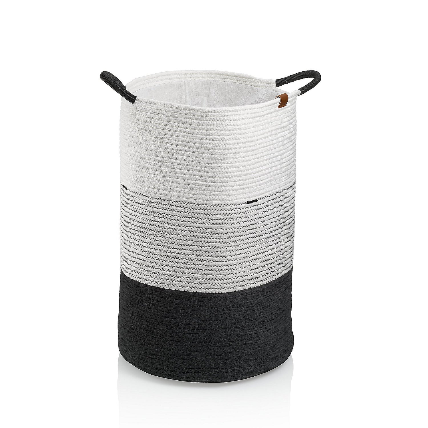 Wasmand, 40 x 57 cm, Rond, Wit|Zwart - Kela | Hedda