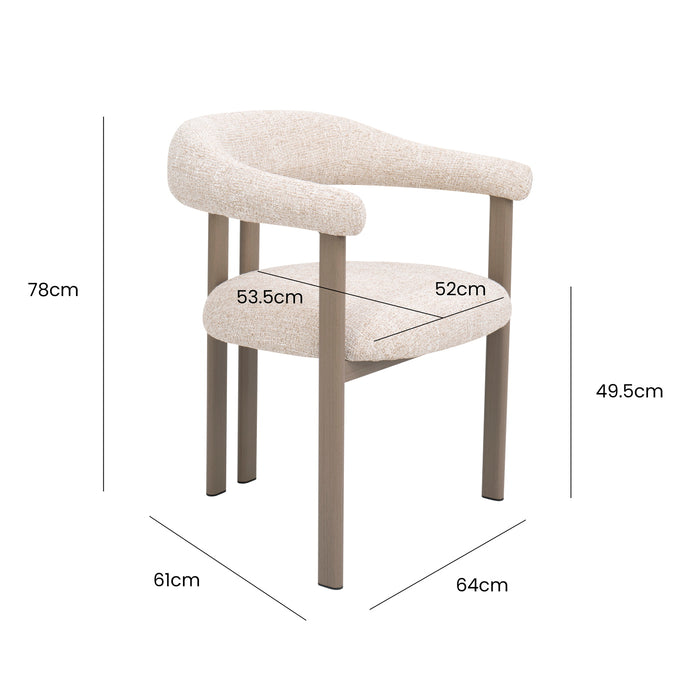 DÉJA Living - Eetkamerstoel - Stof - Beige|Brons - Odense - Set van 2