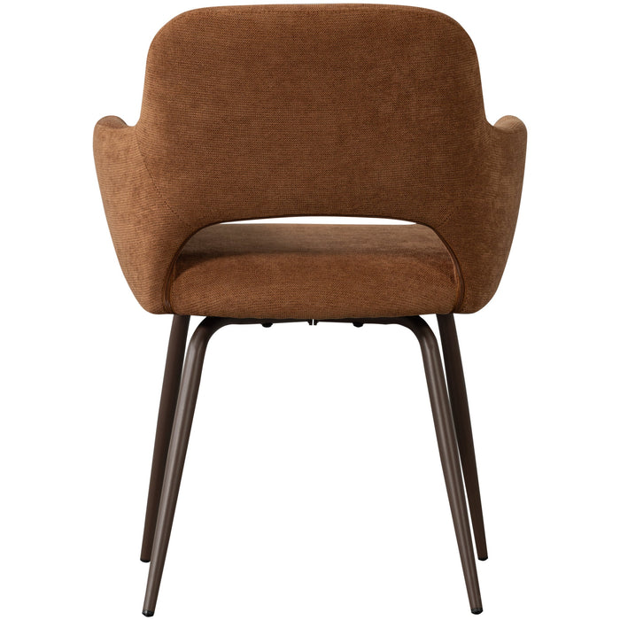 WOOOD Jenny Eetkamerstoelen - Geweven Stof - Bruin - Set van 2