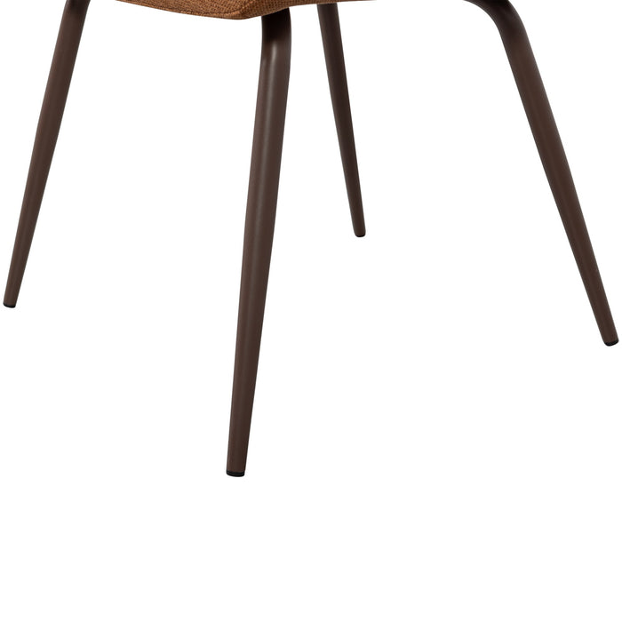 WOOOD Jenny Eetkamerstoelen - Geweven Stof - Bruin - Set van 2