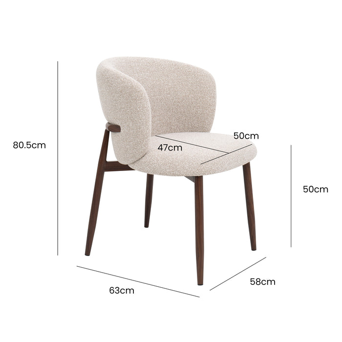 DÉJA Living - DÉJA Eetkamerstoel Varde Taupe|Beige - Set van 2