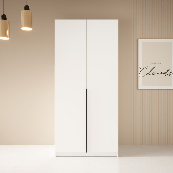 Meubella - Kledingkast Bruno - Wit - 100 cm