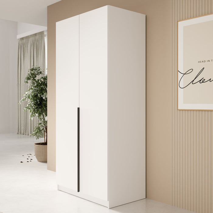 Meubella - Kledingkast Bruno - Wit - 100 cm