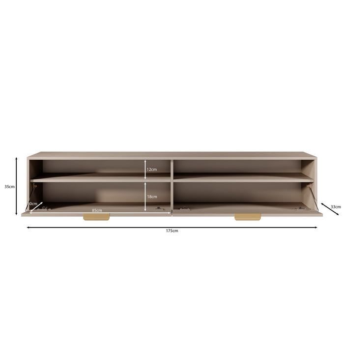 Meubella - TV-Meubel Qipp - Beige - 175 cm