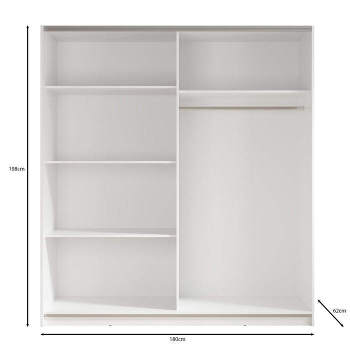 Meubella - Kledingkast Ganaro - Grijs - 180 cm
