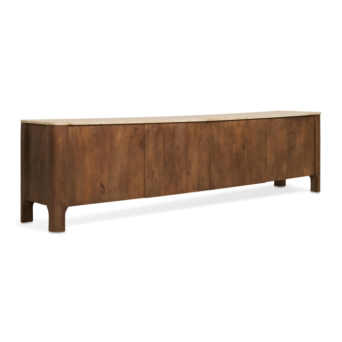 by fonQ Brato Tv-meubel met Marmeren Blad B 210 cm - Mangohout