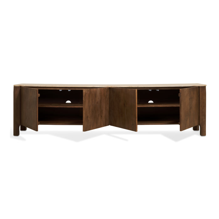 by fonQ Brato Tv-meubel met Marmeren Blad B 210 cm - Mangohout