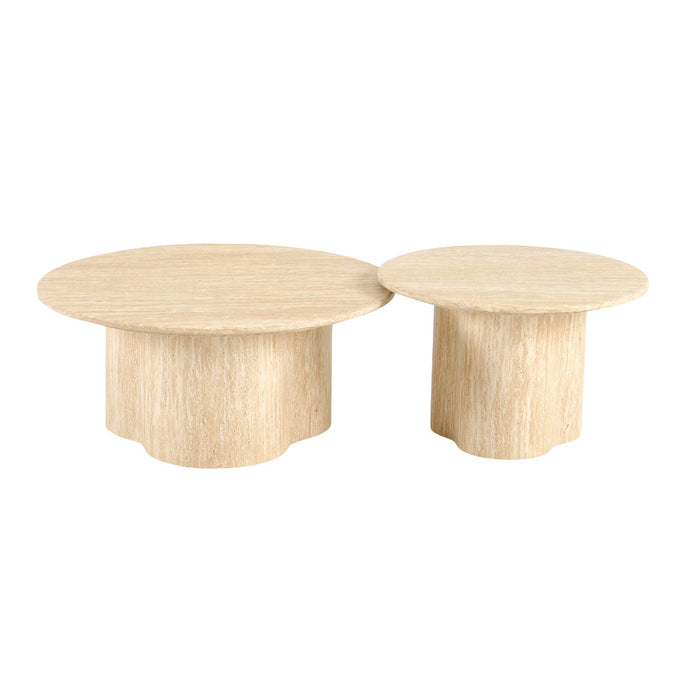 Giga Meubel - Salontafel Lichtbruin Marmer - Ø60x38cm - Firenze