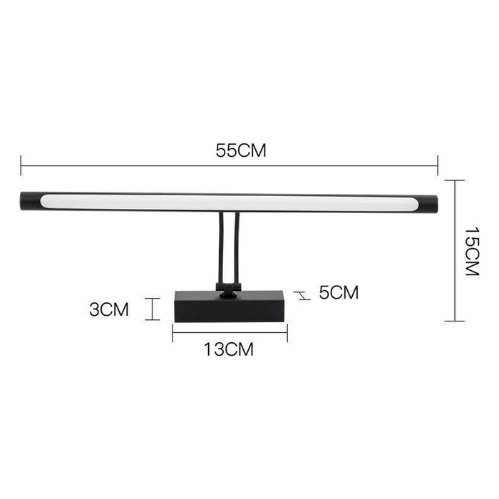 Vtw Living - LED Badkamerlamp - Spiegelverlichting - Zwart - 55 cm