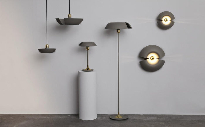 Cycnus tafellamp taupe|goud