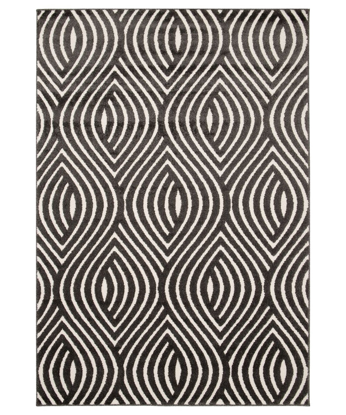 Amiah Retro vloerkleed - Forme Courant antraciet - 160x230 cm