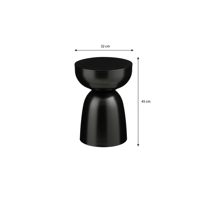 Mica Decorations Elliot Bijzettafel - H45 x Ø32 cm - IJzer - Zwart