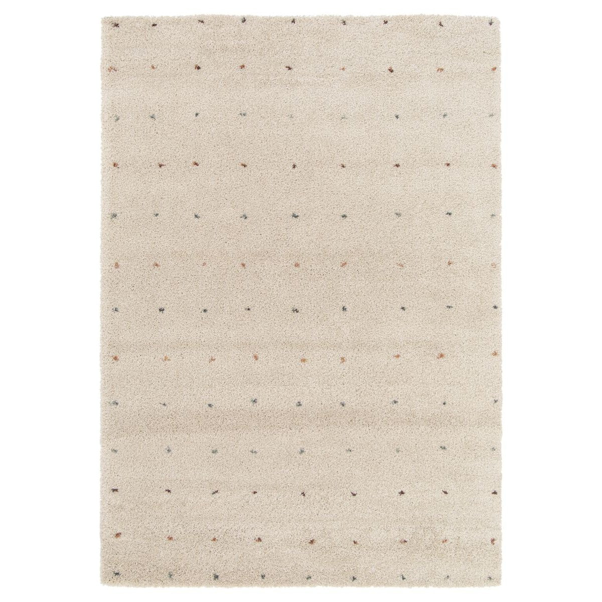 Amiah Hoogpolig vloerkleed - Dots crème|multi - 160x230 cm