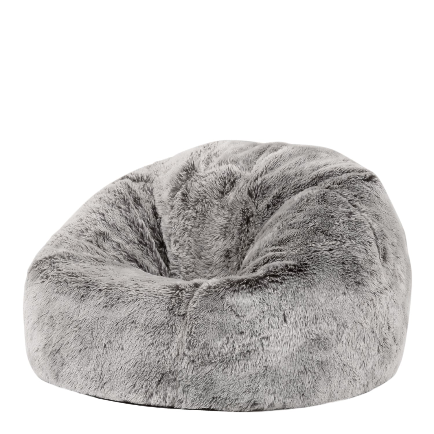 icon Kingston Kinderzitzak - Fluffy Pluche Imitatiebont - Wolfgrijs