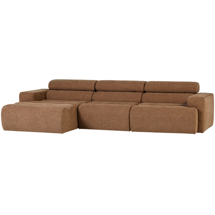 WOOOD Novi Chaise Longue Bank Links - Polyester - Karamelbruin