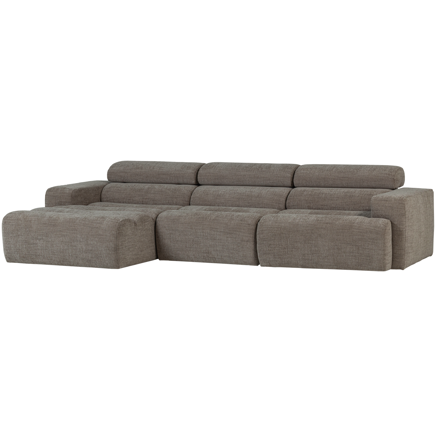 WOOOD Novi Chaise Longue Bank Links - Polyester - Grijs Melange