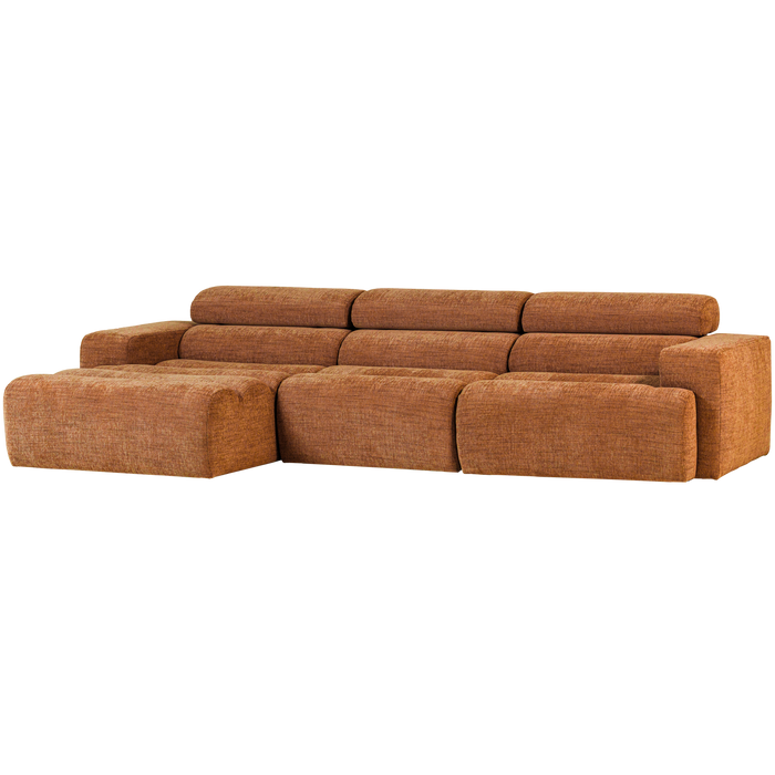 WOOOD Novi Chaise Longue Bank Links - Polyester - Oranje Melange