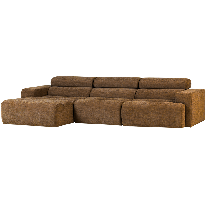 WOOOD Novi Chaise Longue Bank Links - Polyester - Karamelbruin Melange