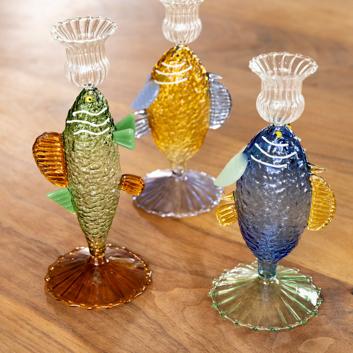 &k amsterdam Fish Kandelaar - Groen