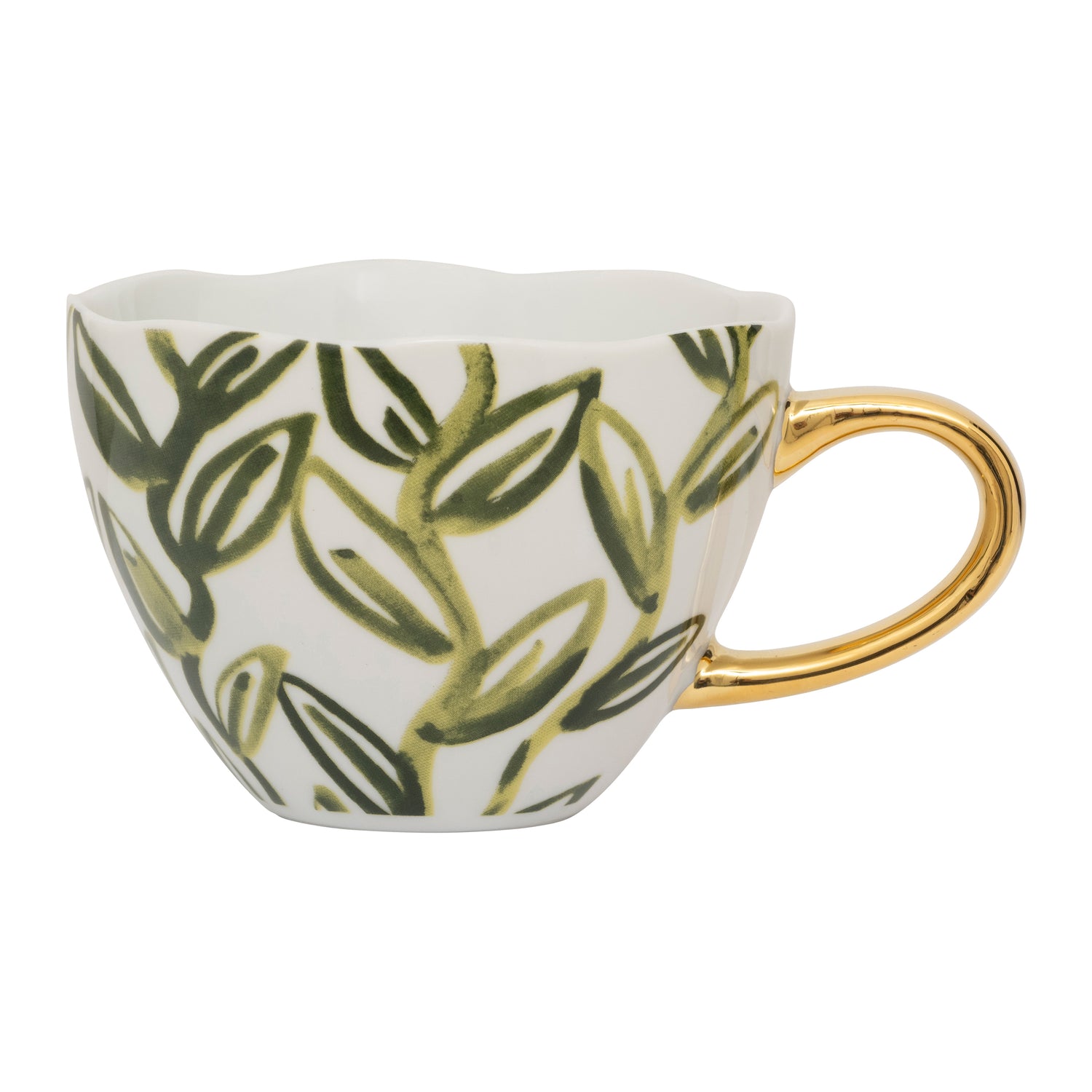 Urban Nature Culture Good Morning Cappuccino / Theekop - Leaves Evergreen Sprig - 4 st.