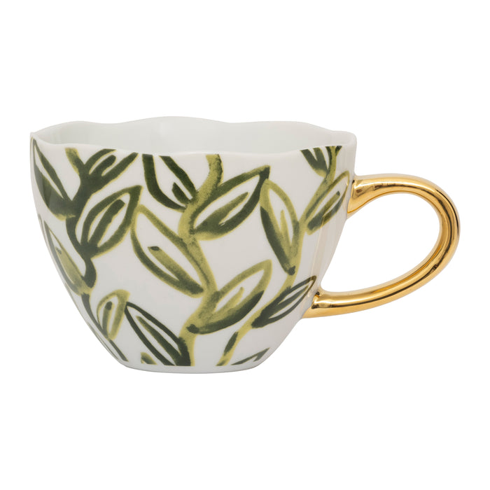 Urban Nature Culture Good Morning Cappuccino / Theekop - Leaves Evergreen Sprig - 4 st.