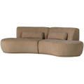 WOOOD Batavier Half Ronde Bank 4-Zits - Polyester - Velvet Lichtbruin