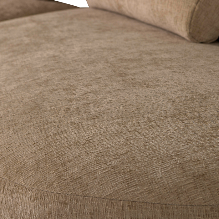WOOOD Batavier Half Ronde Bank 4-Zits - Polyester - Velvet Lichtbruin