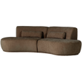WOOOD Batavier Half Ronde Bank 4-Zits - Polyester - Velvet Bruin
