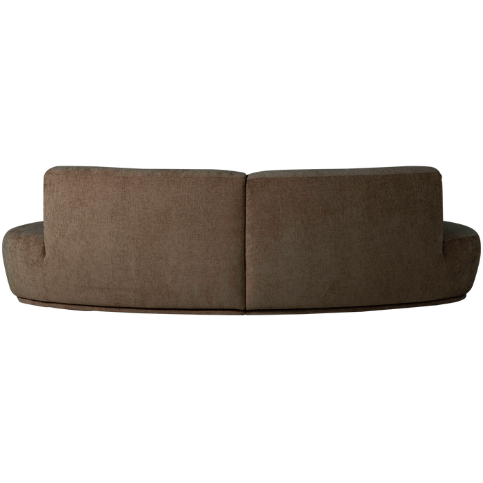 WOOOD Batavier Half Ronde Bank 4-Zits - Polyester - Velvet Bruin