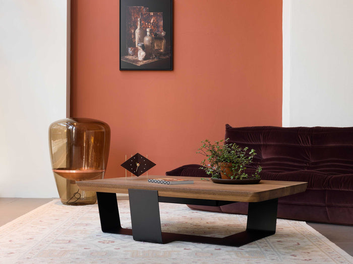 Crossings salontafel 80x80 met lectuurbak Skylt Smoked Oak