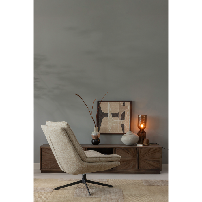 WOOOD Milaro Draaifauteuil - Polyester - Naturel Melange - 88x75x94