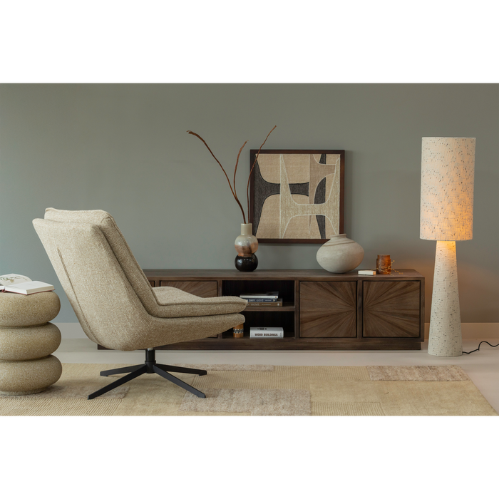 WOOOD Milaro Draaifauteuil - Polyester - Naturel Melange - 88x75x94