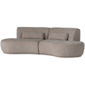 WOOOD Batavier Half Ronde Bank 4-Zits - Polyester - Velvet Zand