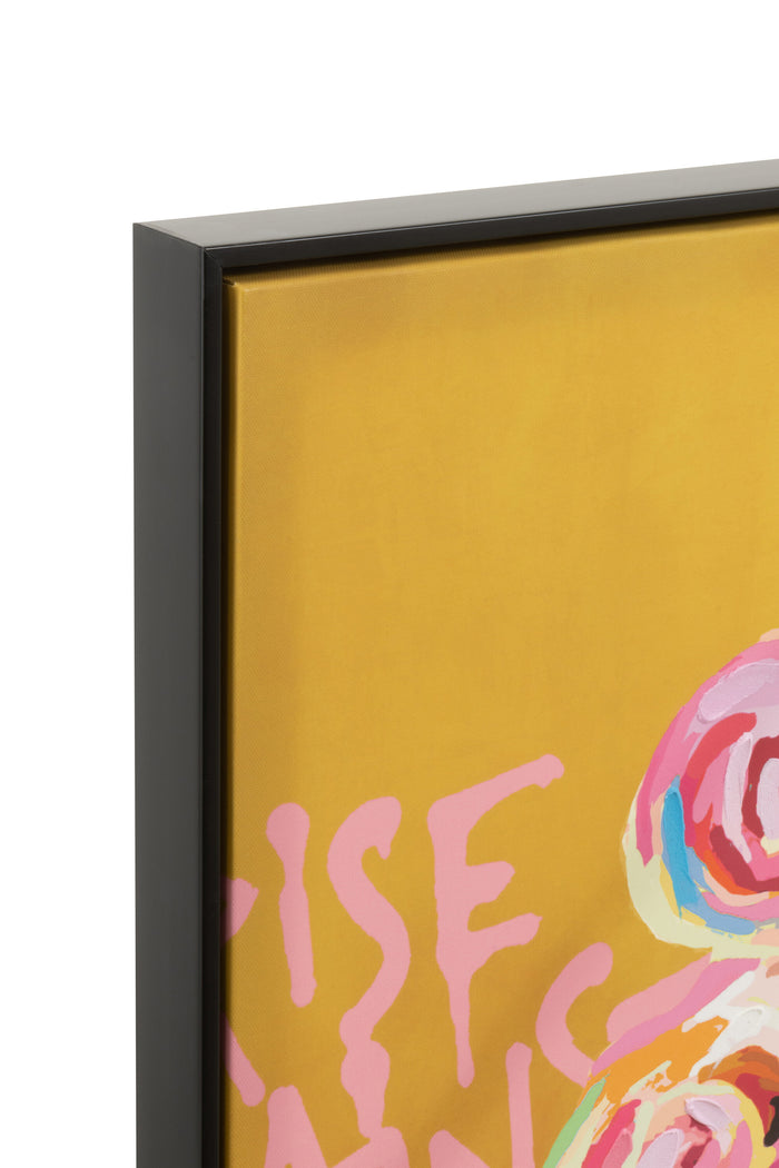 J-Line wanddecoratie Graffiti Vrouw Lipstick - canvas|verf - mix