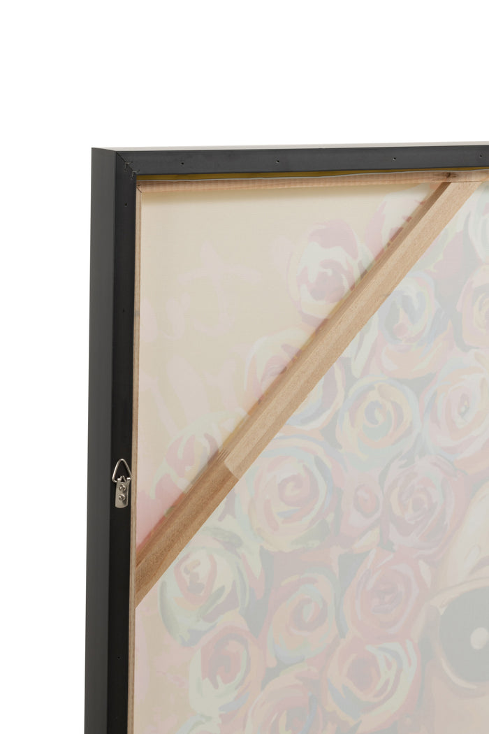 J-Line wanddecoratie Graffiti Vrouw Lipstick - canvas|verf - mix