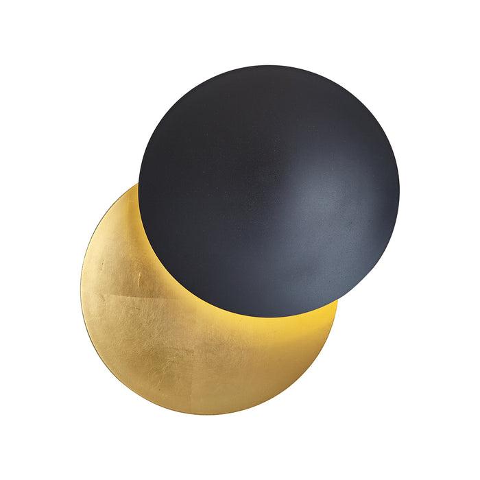QAZQA Moderne wandlamp zwart met goud 35cm 2-lichts - Sunrise