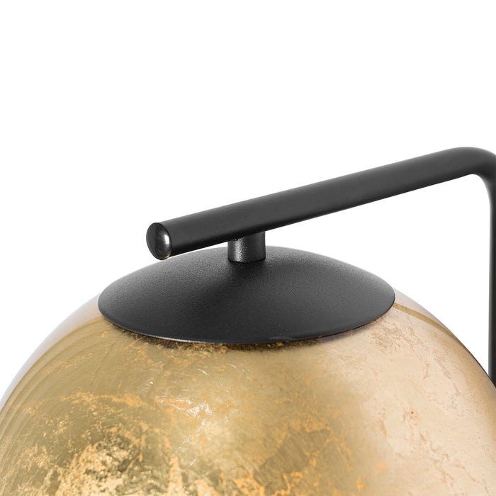 QAZQA Smart wandlamp zwart met goud glas incl. Wifi A60 - Bert
