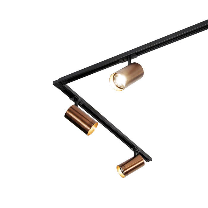 QAZQA Modern railsysteem met 5 spots donker brons 1-fase GU10 70mm -