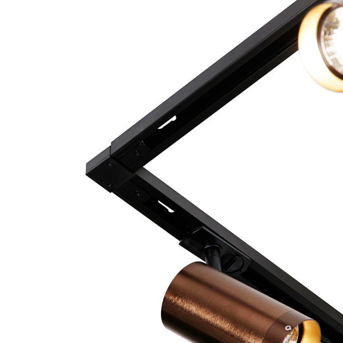 QAZQA Modern railsysteem met 5 spots donker brons 1-fase GU10 70mm -