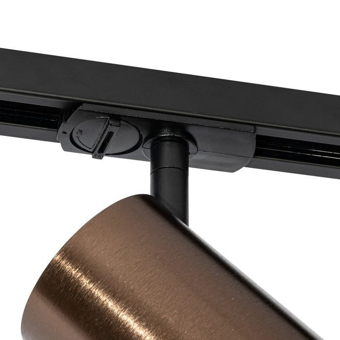 QAZQA Modern railsysteem met 5 spots donker brons 1-fase GU10 70mm -