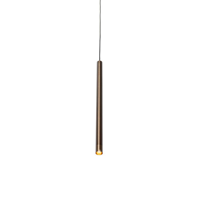 QAZQA Modern railsysteem met 5 hanglampen donker brons 1-fase -