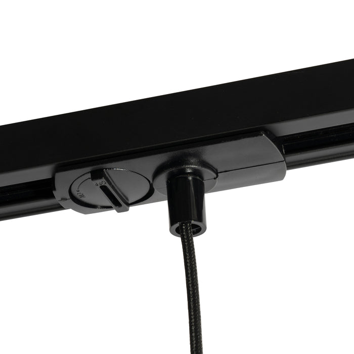 QAZQA Modern railsysteem met 5 hanglampen donker brons 1-fase -
