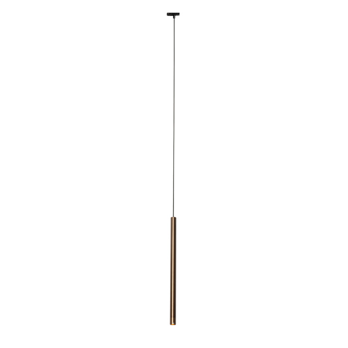 QAZQA Modern railsysteem met 5 hanglampen donker brons 1-fase -