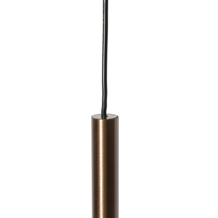 QAZQA Modern railsysteem met 5 hanglampen donker brons 1-fase -