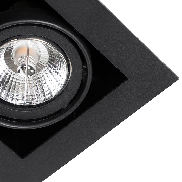 QAZQA Smart inbouwspot zwart 2-lichts verstelbaar incl. 2 Wifi GU10