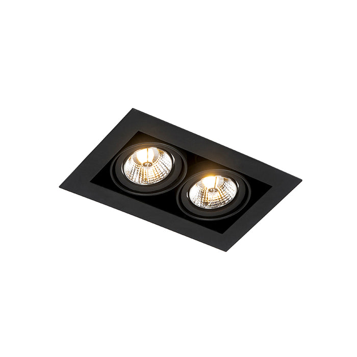 QAZQA Smart inbouwspot zwart 2-lichts verstelbaar incl. 2 Wifi GU10