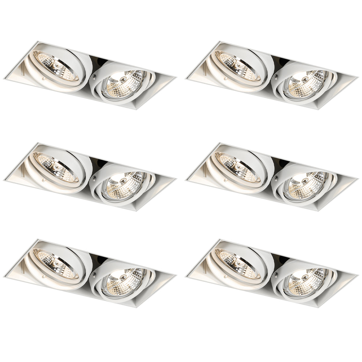QAZQA Set van 6 inbouwspots wit GU10 70mm 2-lichts trimless - Oneon